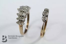 18ct Yellow Gold, Platinum and Diamond Ring