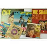 A Selection of 14 LPs and 14 45rpm EP Records by Cliff Richard, and The Shadows