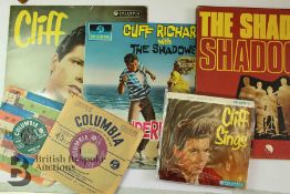 A Selection of 14 LPs and 14 45rpm EP Records by Cliff Richard, and The Shadows