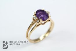 14ct Yellow Gold and Amethyst Ring