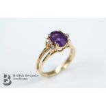 14ct Yellow Gold and Amethyst Ring