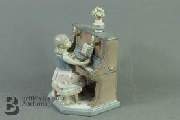 Lladro Figural Group - Girl at the Piano