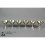 Set of Six Swedish Cocktail Silver Goblets