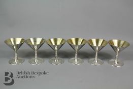 Set of Six Swedish Cocktail Silver Goblets