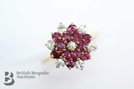 Vintage 14ct Ruby and White Stone Ring
