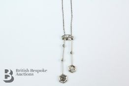 Platinum and Diamond Double Drop Pendant