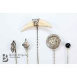 Miscellaneous Silver Headed Tie Pins