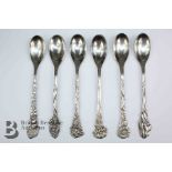 Set of Six Georg Nilsson Dutch Flower Spoons