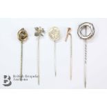 Miscellaneous Silver Head Tie Pins