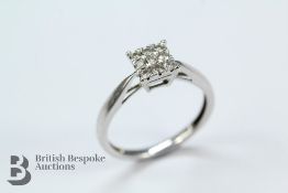 9ct White Gold Diamond Ring