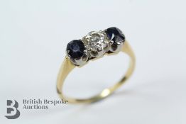 18ct Yellow Gold, Sapphire and Diamond Ring