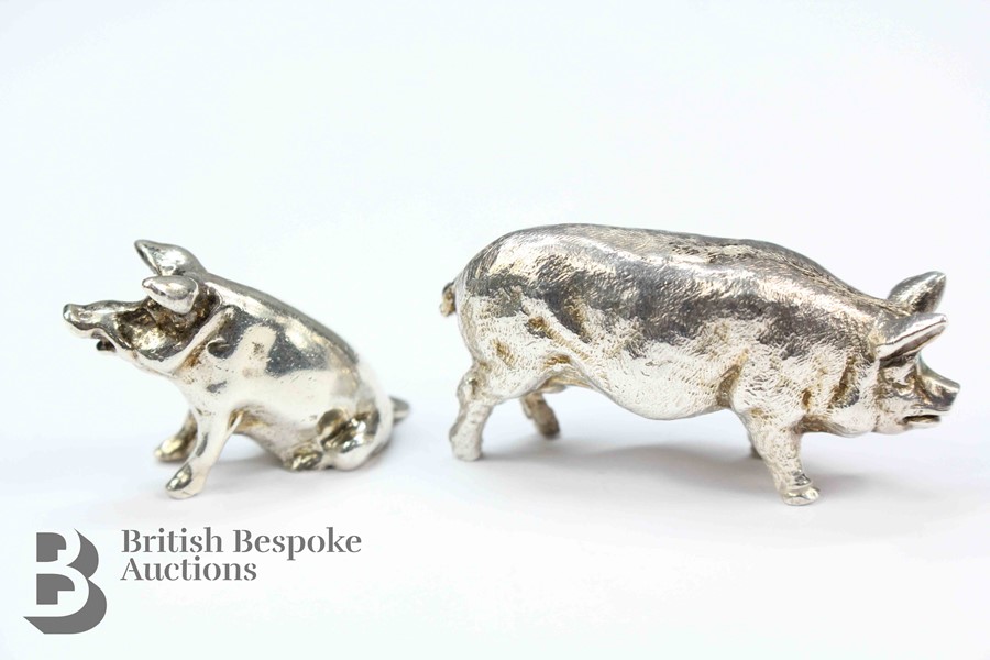 Two Silver Pigs - Image 2 of 3