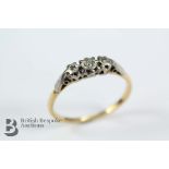 18ct Yellow Gold Platinum and Diamond Ring