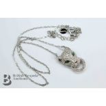 Silver and CZ Panther Necklace