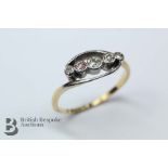 18ct Yellow Gold, Platinum and Diamond Ring