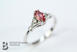 18ct White Gold Pink Sapphire Ring