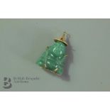 14ct Yellow Gold and Jade Charm