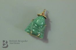 14ct Yellow Gold and Jade Charm