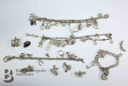 Four Silver Charm Bracelets