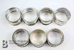 Seven Silver Napkin Rings