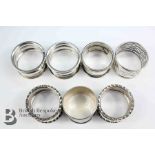 Seven Silver Napkin Rings