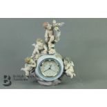 Lladro Figural Mantel Clock
