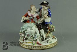 Sitzendorf Porcelain Figural Group