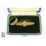 An Edwardian 15ct Yellow Gold Bar Brooch