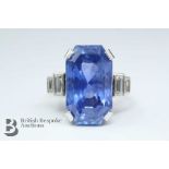 An Outstanding Natural Sri Lankan 22ct Cornflower Blue Sapphire & Diamond Ring