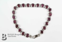 Silver and Ruby Bracelet