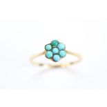 Vintage 9ct Turquoise Cluster Ring