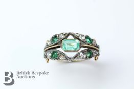 Antique 14/18ct Emerald and Diamond Ring