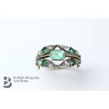 Antique 14/18ct Emerald and Diamond Ring