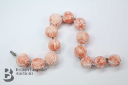 Chinese Carved Coral Bracelets