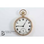 9ct Gold Open Face Pocket Watch