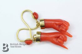 Pair of Red Coral Earrings