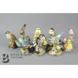 Eight Royal Worcester Woodland and Garden Birds