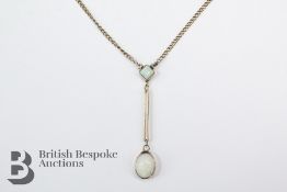 9ct Yellow Gold and Opal Drop Pendant