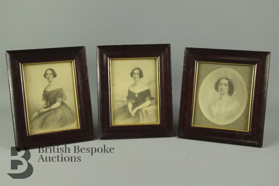 Three Victorian Portrait Miniatures Prints