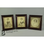 Three Victorian Portrait Miniatures Prints