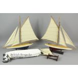 Authentic Models Two Mini Pond Yachts with a Madeira Y6 AS140F Boat Kit