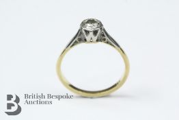 19th Century 18ct Yellow Gold Solitaire Diamond Ring