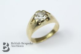 Gentleman's 18ct Yellow Gold Diamond Solitaire Ring