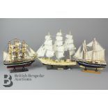 Three Small Model Ships