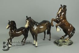 Three Beswick Horses