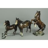 Three Beswick Horses