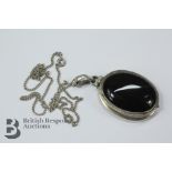 Silver and Onyx Locket