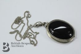 Silver and Onyx Locket