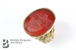 9ct Armorial Carnelian Ring