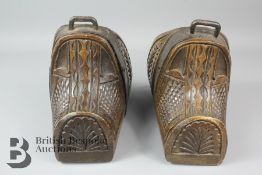19th Century South American Wood Carved Stirrups